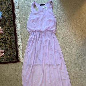 Lilac color sheer style maxi dress; new with tags